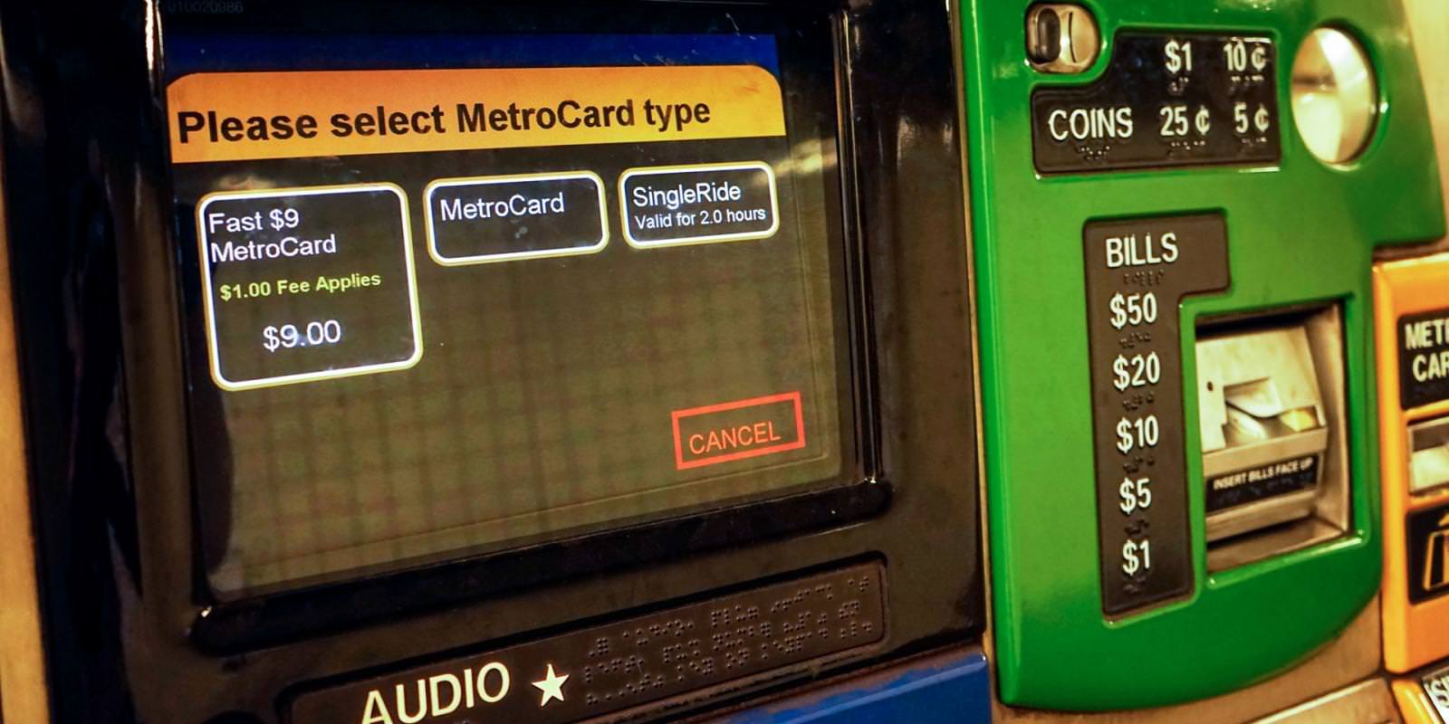 【チケット販売機】MetroCardの種類を選択