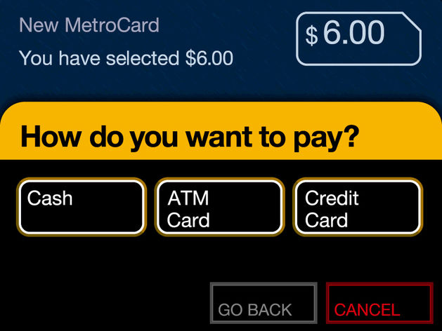 MetroCardの支払いは現金でもクレジットカードでも大丈夫